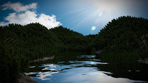 Forest with Lake Scene preview image